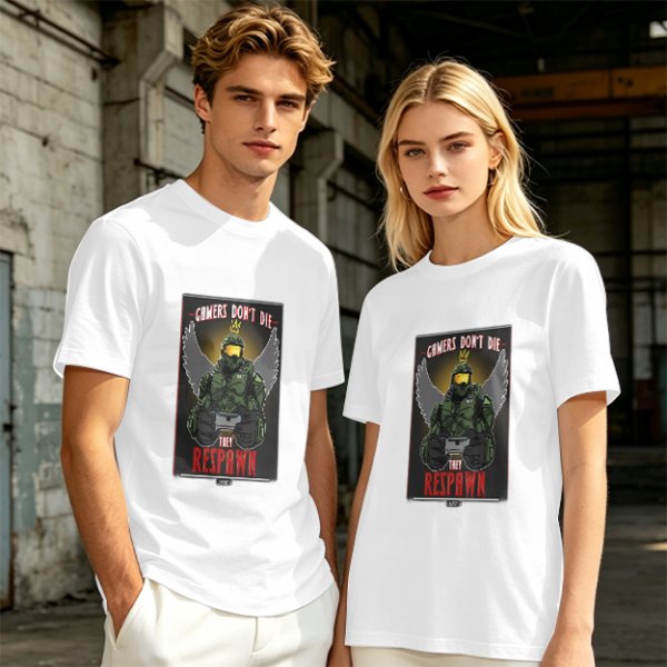 Gamers Don't Die They Respawn Graphic T-Shirt