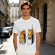 Olive T-shirt with cute sushi cat graphic print