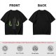 Olive Green T-Shirt With Dark Monster Face Graphic Print