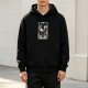 Black Hoodie With The Moon Tarot Card Skeleton Print