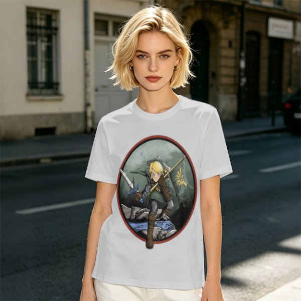 Olive Green T-Shirt With Legendary Hero Art Print