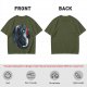 Olive T-shirt with cute starry night dragon graphic