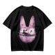 Olive T-Shirt With Witch Riding Broom Silhouette In Bunny Outline
