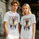 Olive Green T-Shirt With Fantasy Forest Spirit Graphic Print