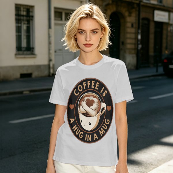 Coffee Is A Hug In A Mug Cute Graphic T-Shirt