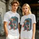 Olive T-shirt with Superman emerging from TARDIS police box graphic