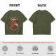 Olive t-shirt with bear captain fishing pun graphic