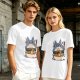 Olive T-shirt with Totoro ramen bowl graphic print