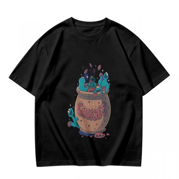 Olive T-Shirt With Cookie Monster Cookie Jar Graphic