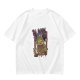 Olive Graphic T-Shirt With Bloody Burger Monster Print