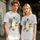 Totoro and Girls Fly Me To The Moon Graphic T-Shirt Design