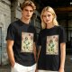 Olive T-shirt with Earthbender Character Vintage Art Print