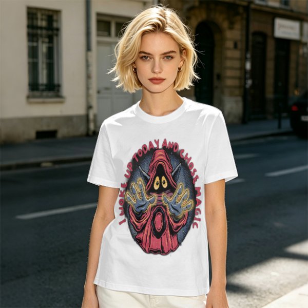 Olive T-Shirt With Wizard Artwork And 'I Woke Up Today And Chose Magic' Text