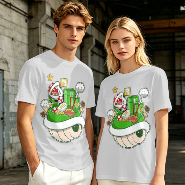 Super Mario Themed Ramen Graphic T-Shirt