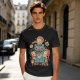 Olive T-Shirt With Cute Chibi Monster And Girls Graphic Print