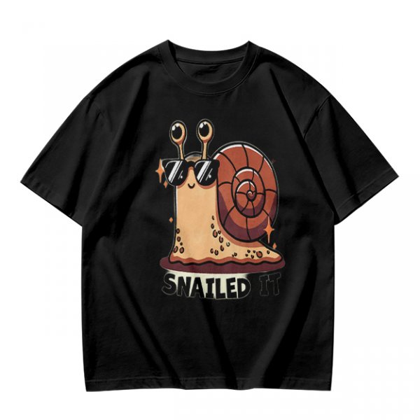 Olive T-Shirt With Cool Snail Wearing Sunglasses 'Snailed It' Print
