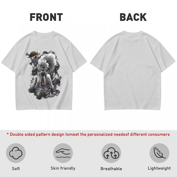 One Piece Luffy Gear 5 Graphic Olive T-Shirt