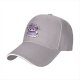 Black baseball cap with purple wizard cat and dice graphic
