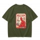 Olive T-shirt with Hell's Gym Devil Lifting Dumbbell Graphic