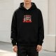Black Hoodie with Diner Themed Cartoon Fight Graphic