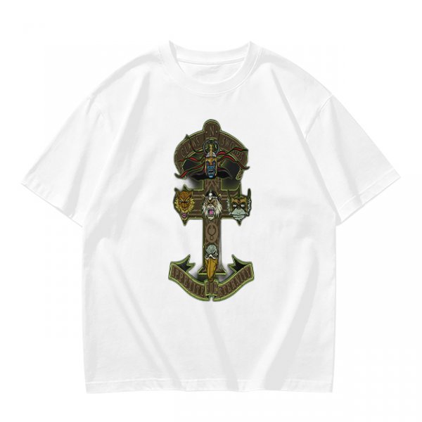 Olive Graphic T-Shirt With Anchor And Animal Head Emblem Print