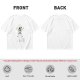 Olive green t-shirt with cute cartoon skeleton graphic