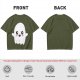Olive T-shirt with Cute Kawaii Ghost Graphic Print