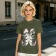 Olive T-Shirt With Two Sleepy Sky Bison Character Prints