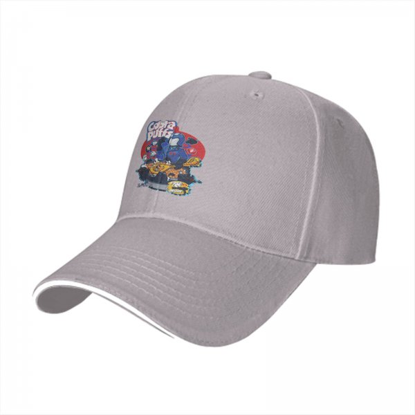 Black Baseball Cap With Cobra Puffs Graphic Print