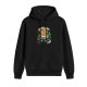 Black Hoodie With Cute But Cautionary Mushroom Character Graphic