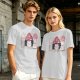 Olive Green T-Shirt With Cute Mushroom Creature Graphic