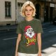 Olive T-Shirt with Santa Claus Jingles Christmas Print