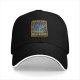 Black baseball cap with Time and Space Meltdown psychedelic TARDIS graphic