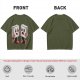 Olive T-Shirt With Retro Cartoon Fighting Ice Cubes Graphic