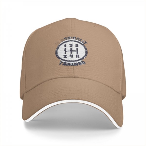 Black Baseball Cap With Manual Transmission Gear Shift Rally Trained Print