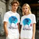 Anime girl cherry blossom scene graphic tee