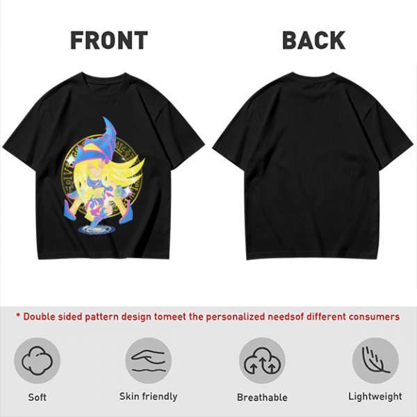 Olive T-Shirt with Dark Magician Girl Anime Graphic Print