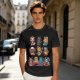 Olive T-Shirt With Cute Anime Cat Character Print