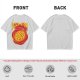 Olive green graphic t-shirt with pizza atom design