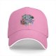 Black Baseball Cap With Whimsical Blue Cat Art Print
