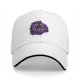 Black Baseball Cap With Purple Galaxy Cloud And Black Cat Print
