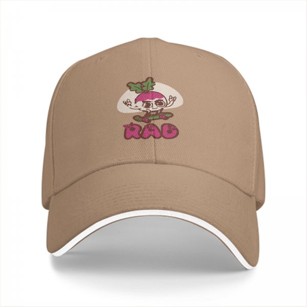 Black Baseball Cap With Rad Radish Skater Graphic Print