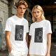 Olive green graphic tee with Totoro family illustration