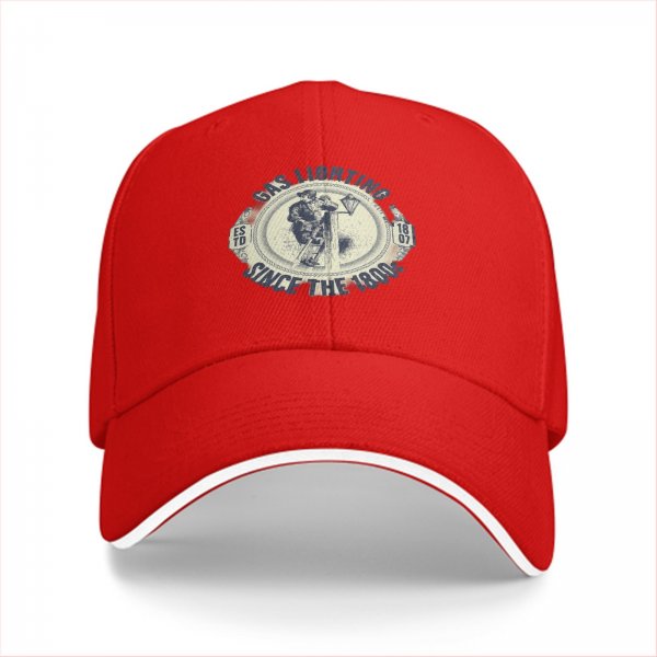 Black baseball cap with vintage Gas Lighting since 1800s graphic