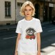 Olive T-Shirt With Cartoon Penguin Driving Car 'My Destination?' Print