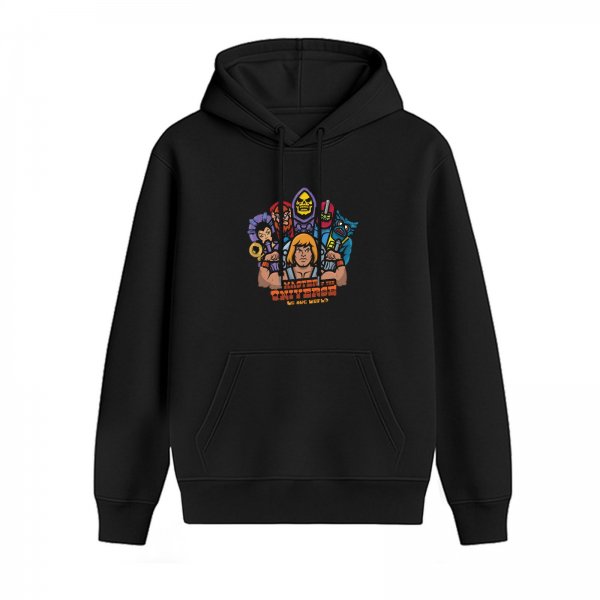 Black Hoodie with Masters of the Universe Character Artwork