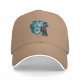 Black Baseball Cap With Blue Mythical Beast Graphic Print