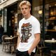 Olive t-shirt with detective cat 'Paws on the Case' graphic