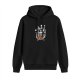 Black Hoodie With Fantasy Castle Sunset Graphic Print