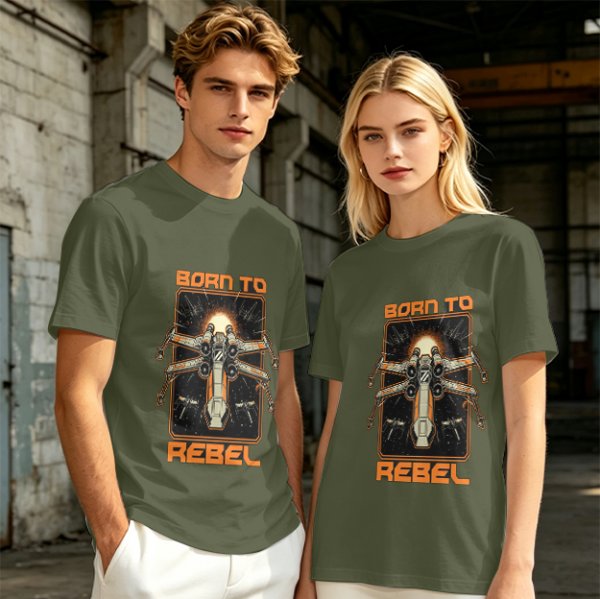 Born To Rebel X-Wing Starfighter Graphic T-Shirt